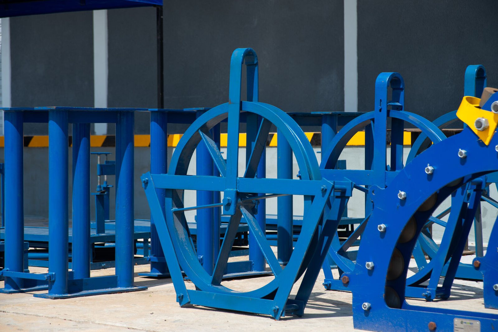 Power cable reel stands in the PetroBES yard