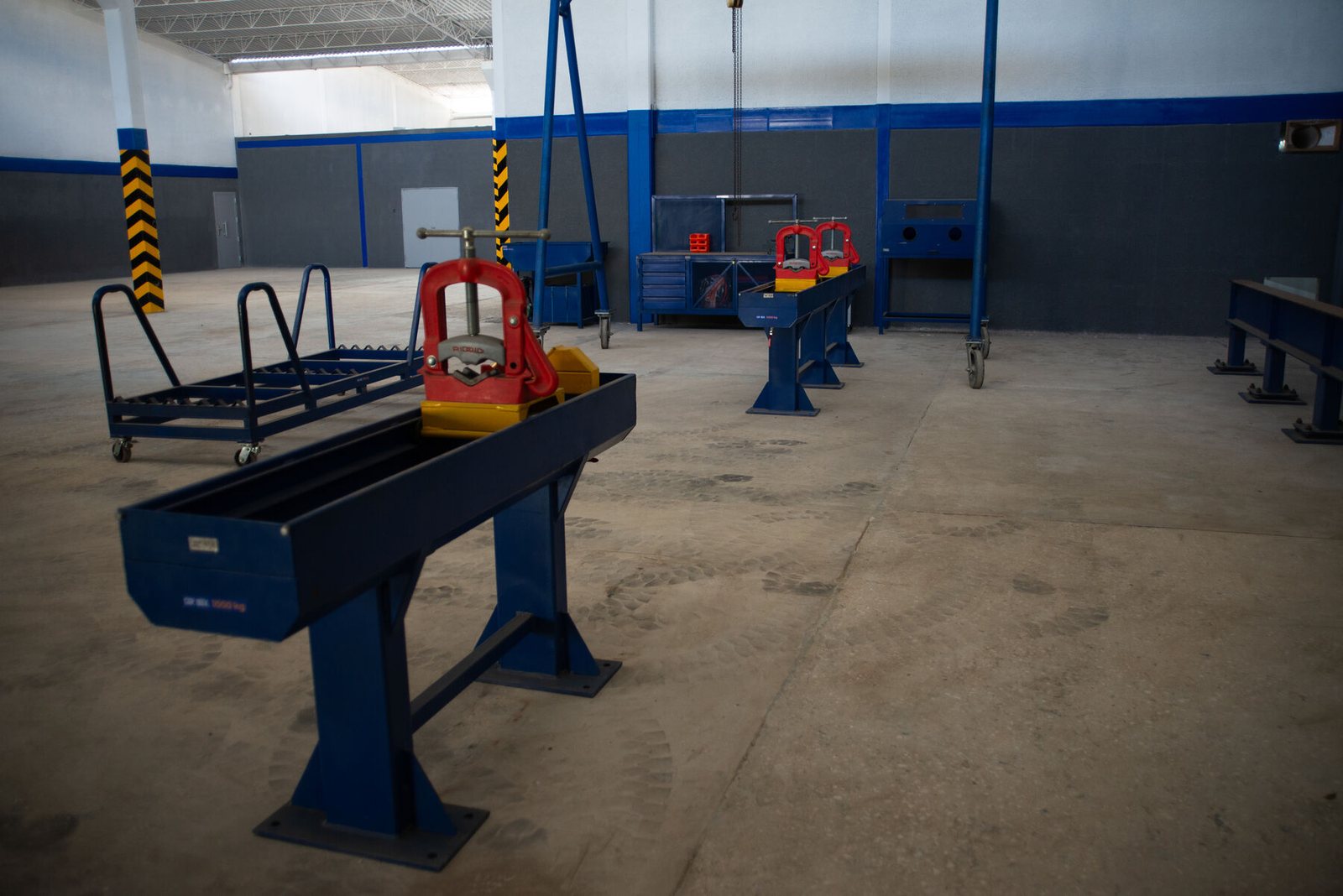 Repair bench with vise in the PetroBES repair facility